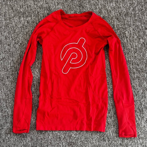 lululemon athletica Tops - Red Lululemon x peloton run swiftly long Sleeve Shirt